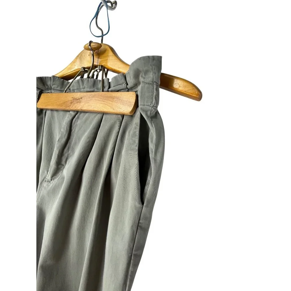 Sage Green Paperbag Waist Pants Everlane Organic Cotton Pull On Size S